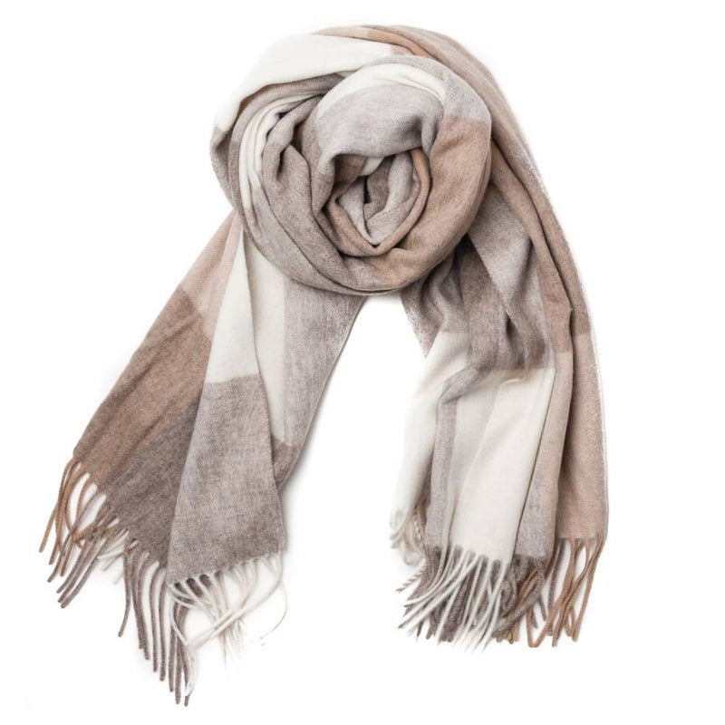 Skjerf Edel Frynser Beige